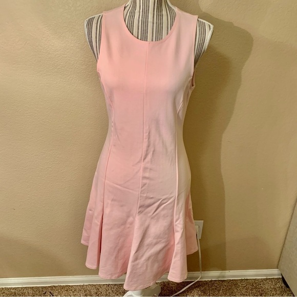 New TEXTILE Elizabeth and James Skater Dress Large Pale Pink Sleeveless Flare - Picture 1 of 16